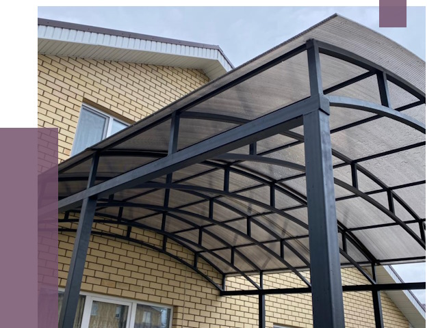 Монтаж козырьков в Симферополе от 11685 руб. | ПРОЛЁТ-Сим