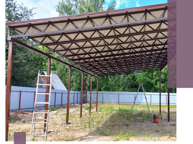 Односкатные навесы под ключ в Симферополе — изготовление и монтаж