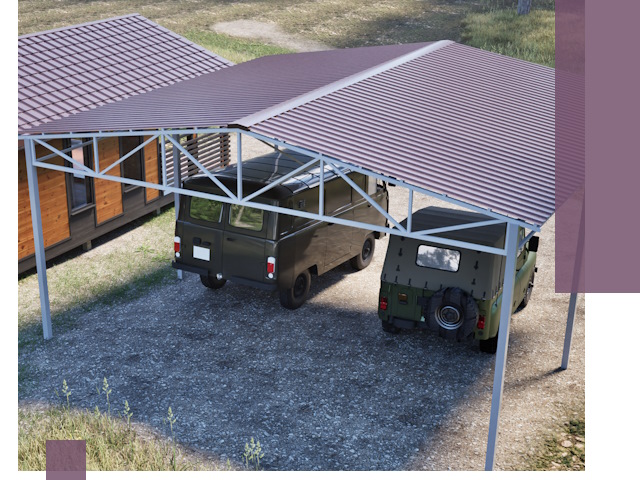 Двускатные навесы под ключ в Симферополе — изготовление и монтаж