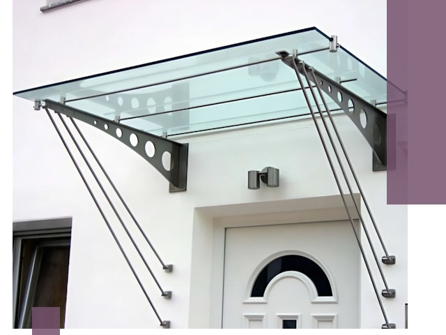 Козырьки над входом под ключ в Симферополе — изготовление и монтаж