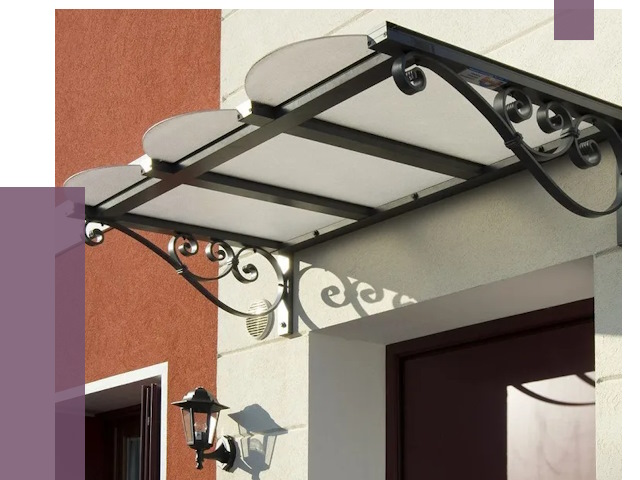 Односкатные козырьки в Симферополе от 8517 руб.  | ПРОЛЁТ-Сим