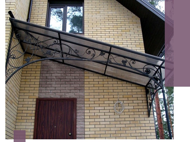 Односкатные козырьки из металла под ключ в Симферополе