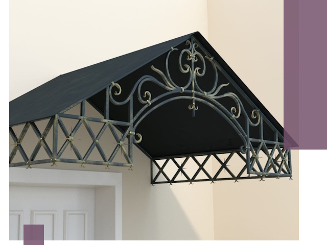 Двускатные металлические козырьки под ключ в Симферополе